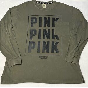 Women’s Pink by Victoria's Secret Olive Green Long Sleeve Tee Size Large